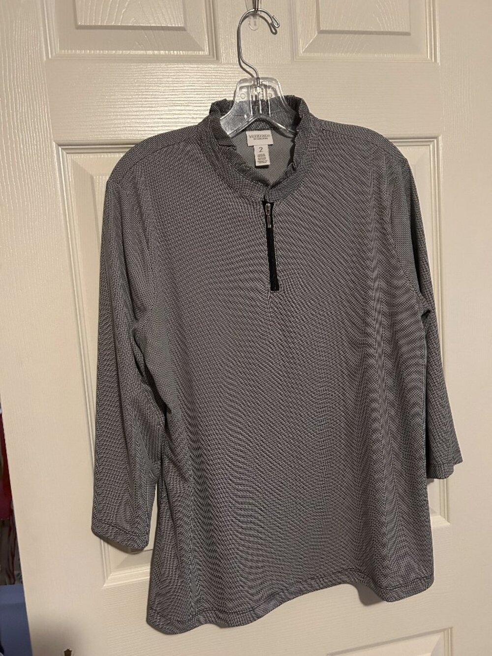 Black & White Weekends by Chico's 1/4 Zip Pullover sz L